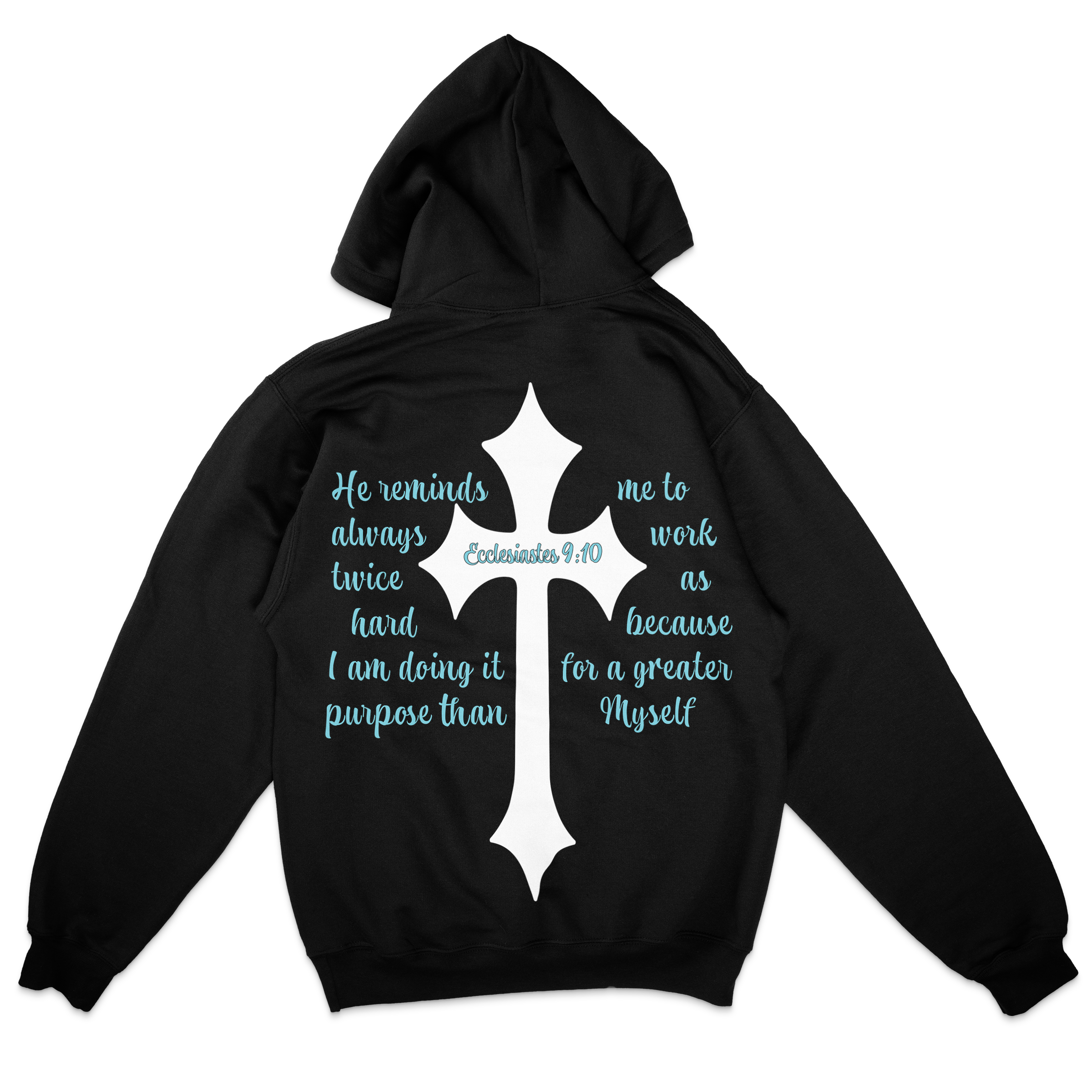Faith Over Fear Pullover Hooded Sweatshirt in black – women's basketball apparel -back