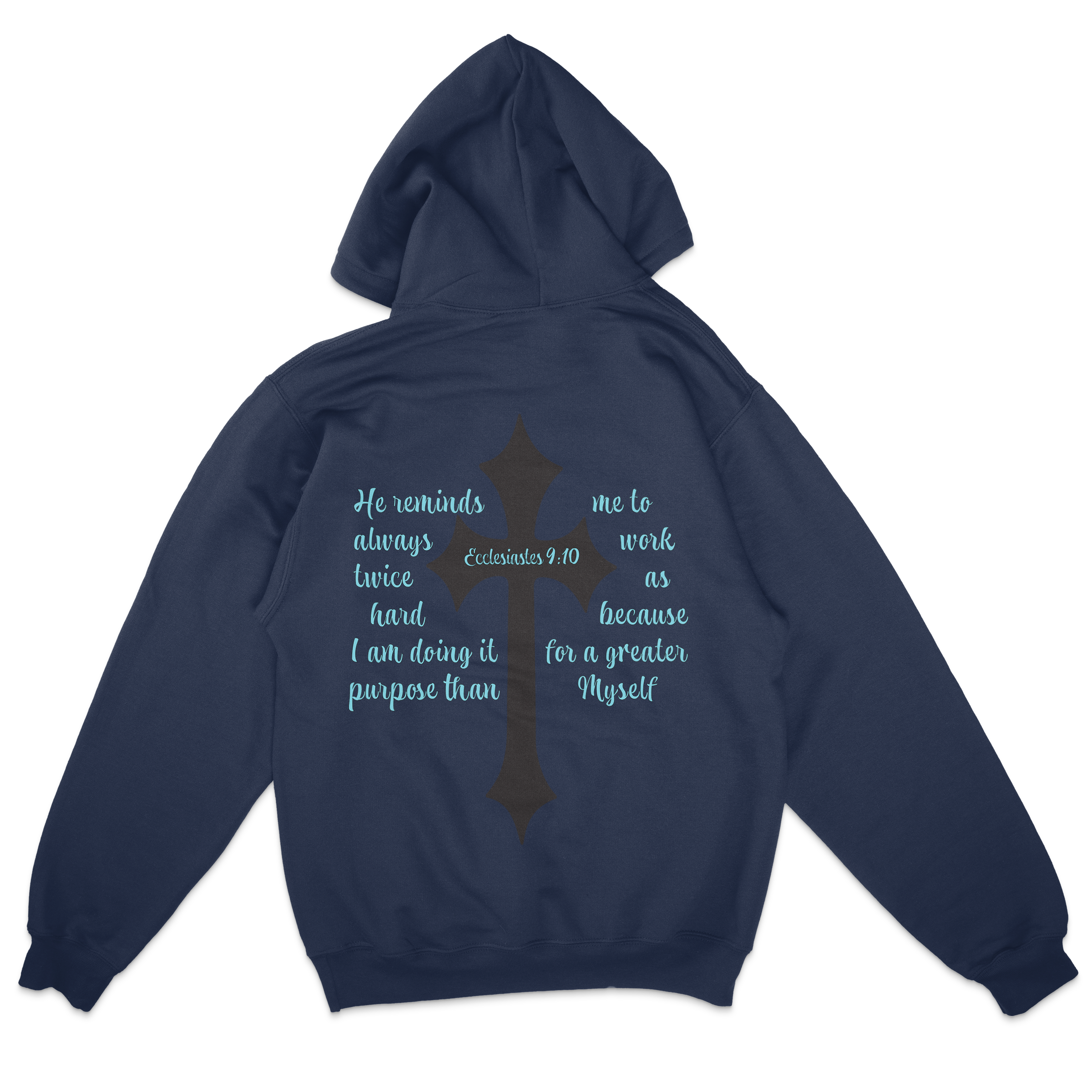 Faith Over Fear Pullover Hooded Sweatshirt in navy – women's basketball apparel - navy