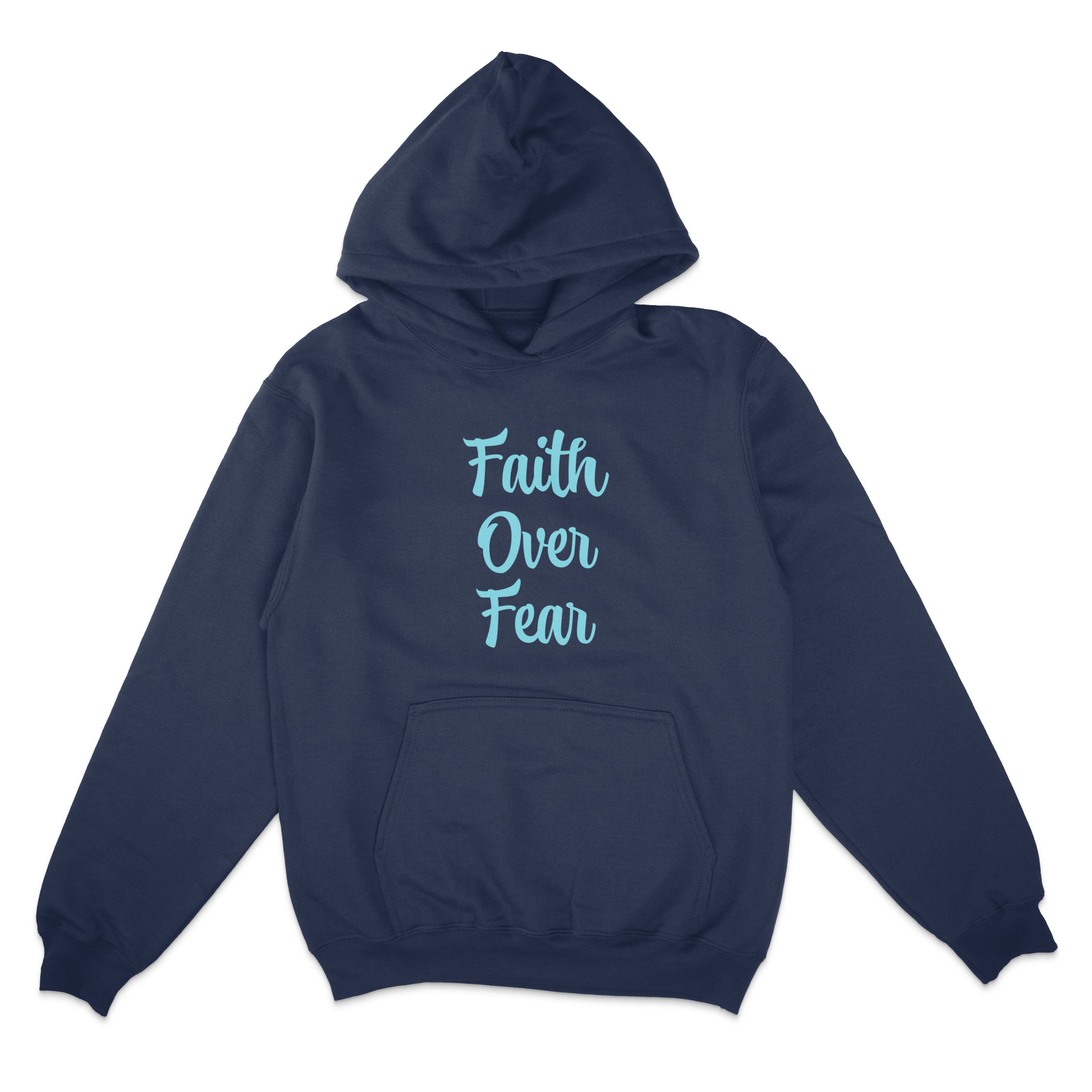 Faith Over Fear Pullover Hooded Sweatshirt in navy – women's basketball apparel - navy
