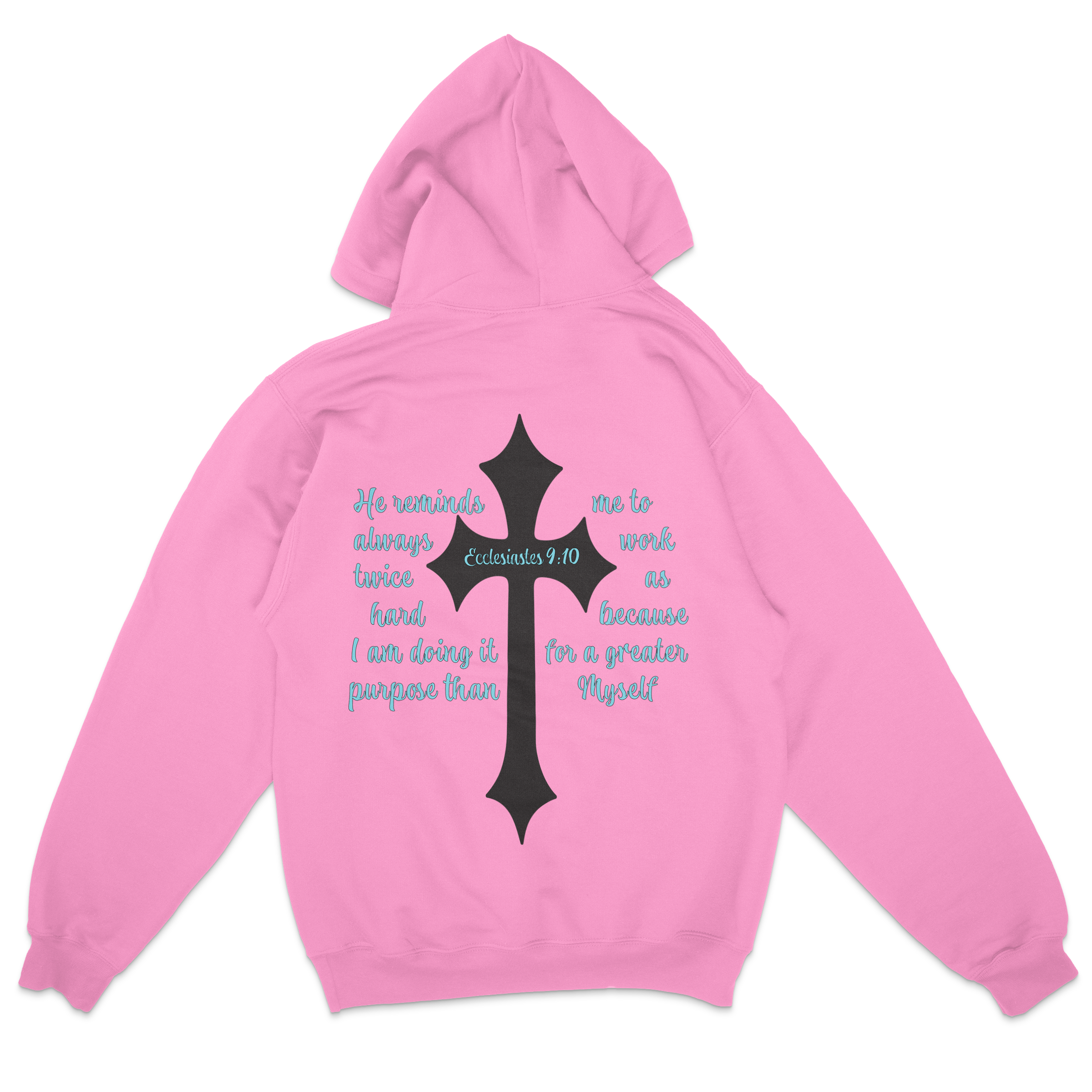 Faith Over Fear Pullover Hooded Sweatshirt in pink – women's basketball apparel -back