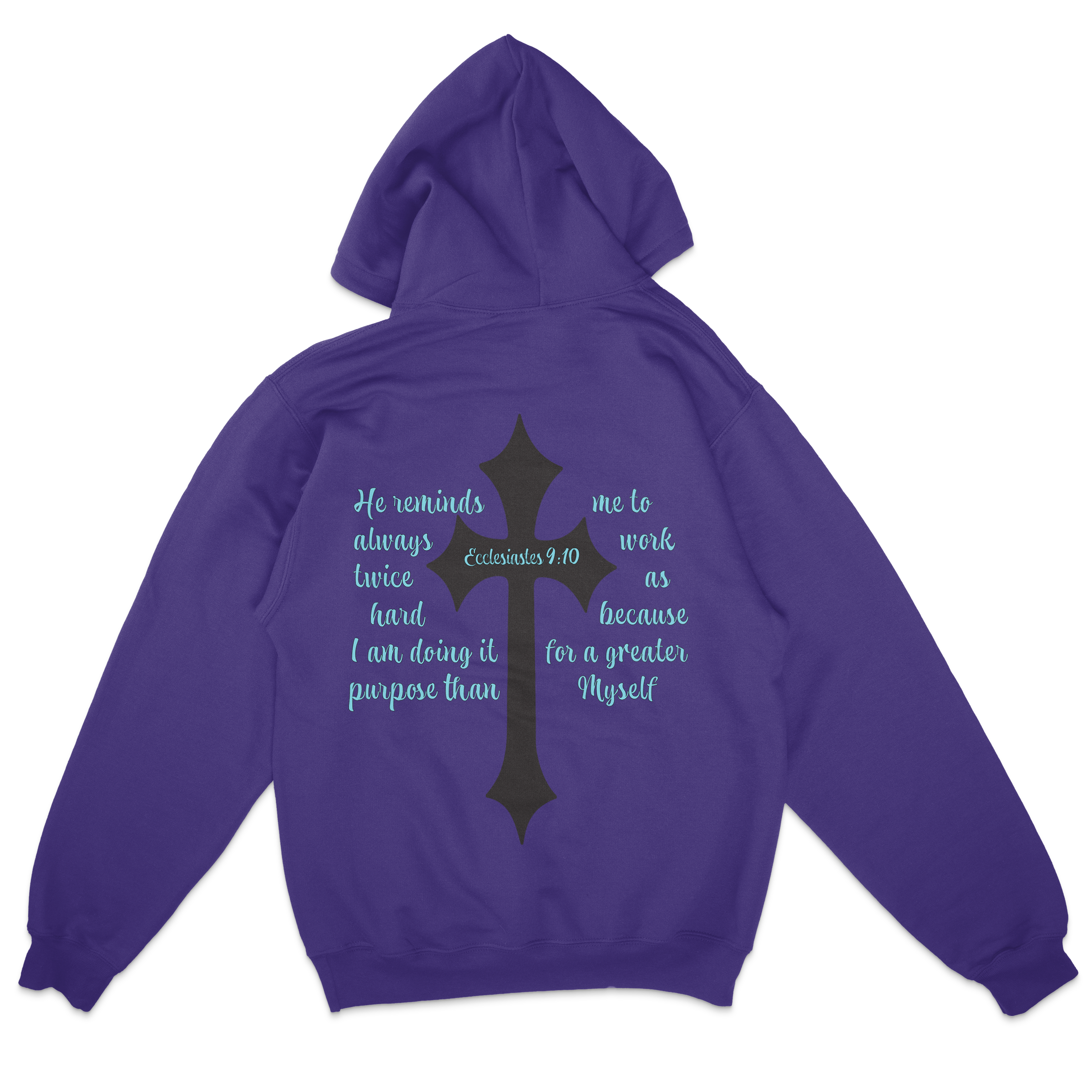 Faith Over Fear Pullover Hooded Sweatshirt in purple – women's basketball apparel -back