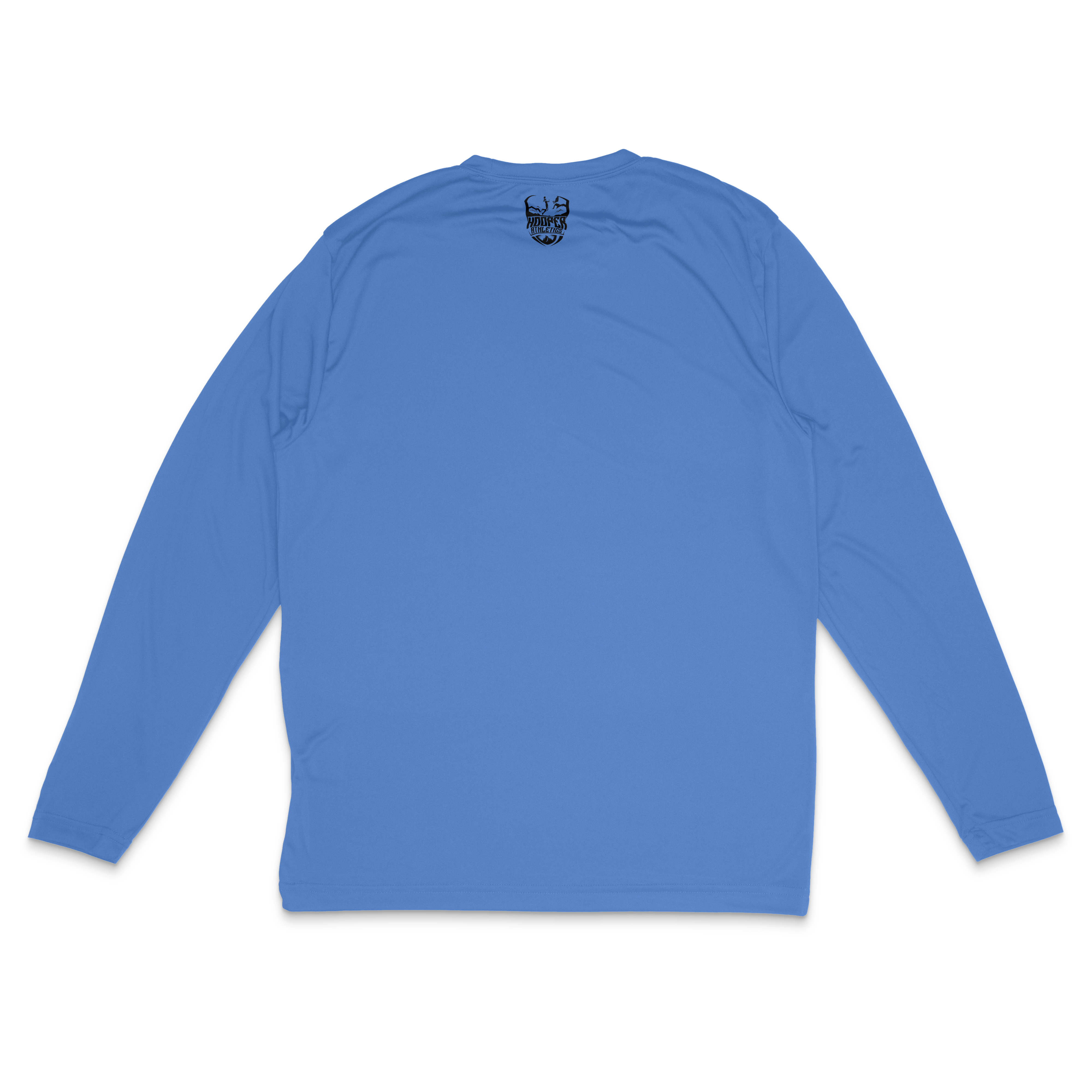 Gimme Three Performance Long Sleeve in blue – women's basketball apparel - back