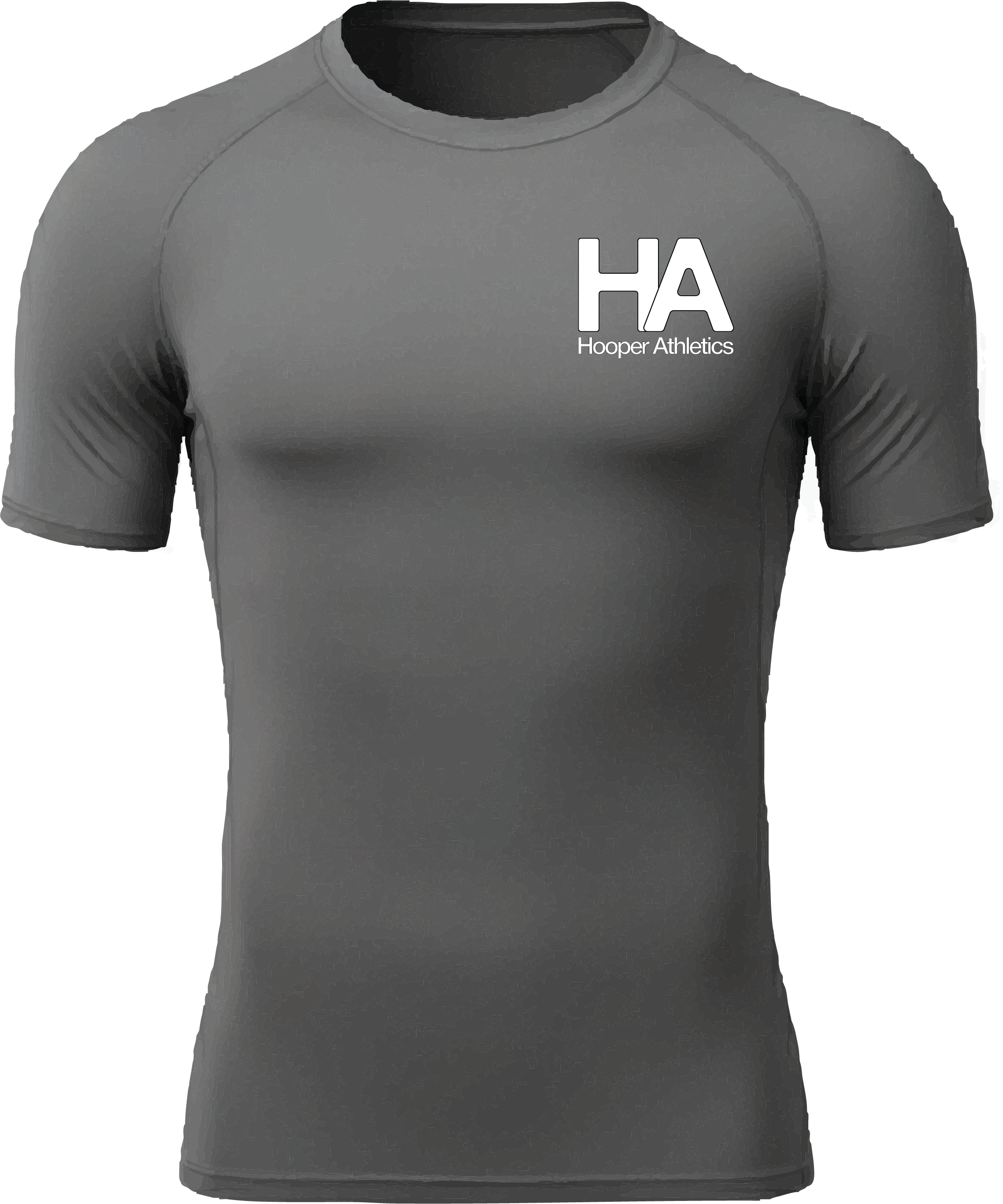 Gray athletic shirt with 'HA Hooper Athletics' logo on a white background