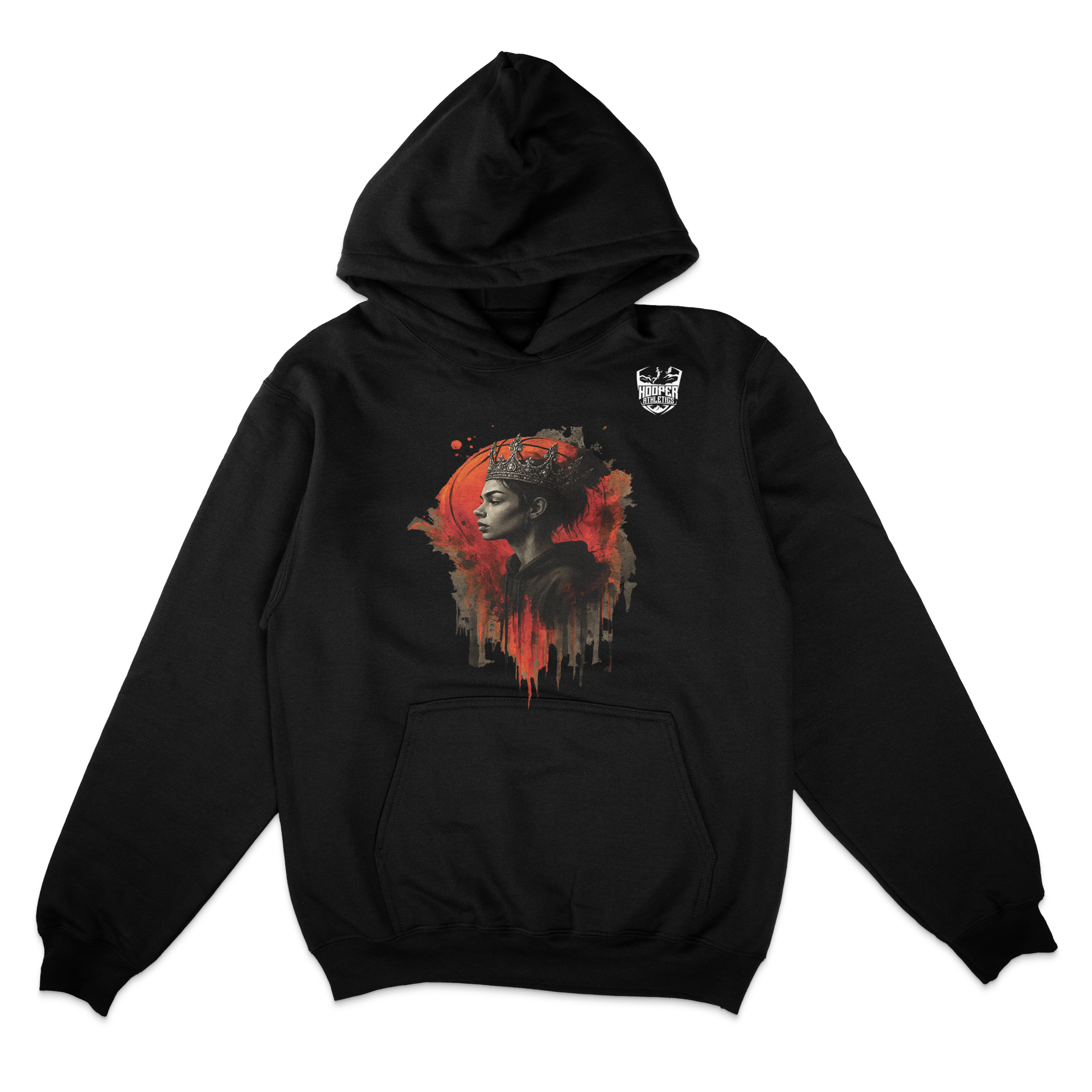 The Royal Drip Hoodie – Crowned Queen Basketball Sweatshirt | Hooper Athletics in black – women's basketball apparel