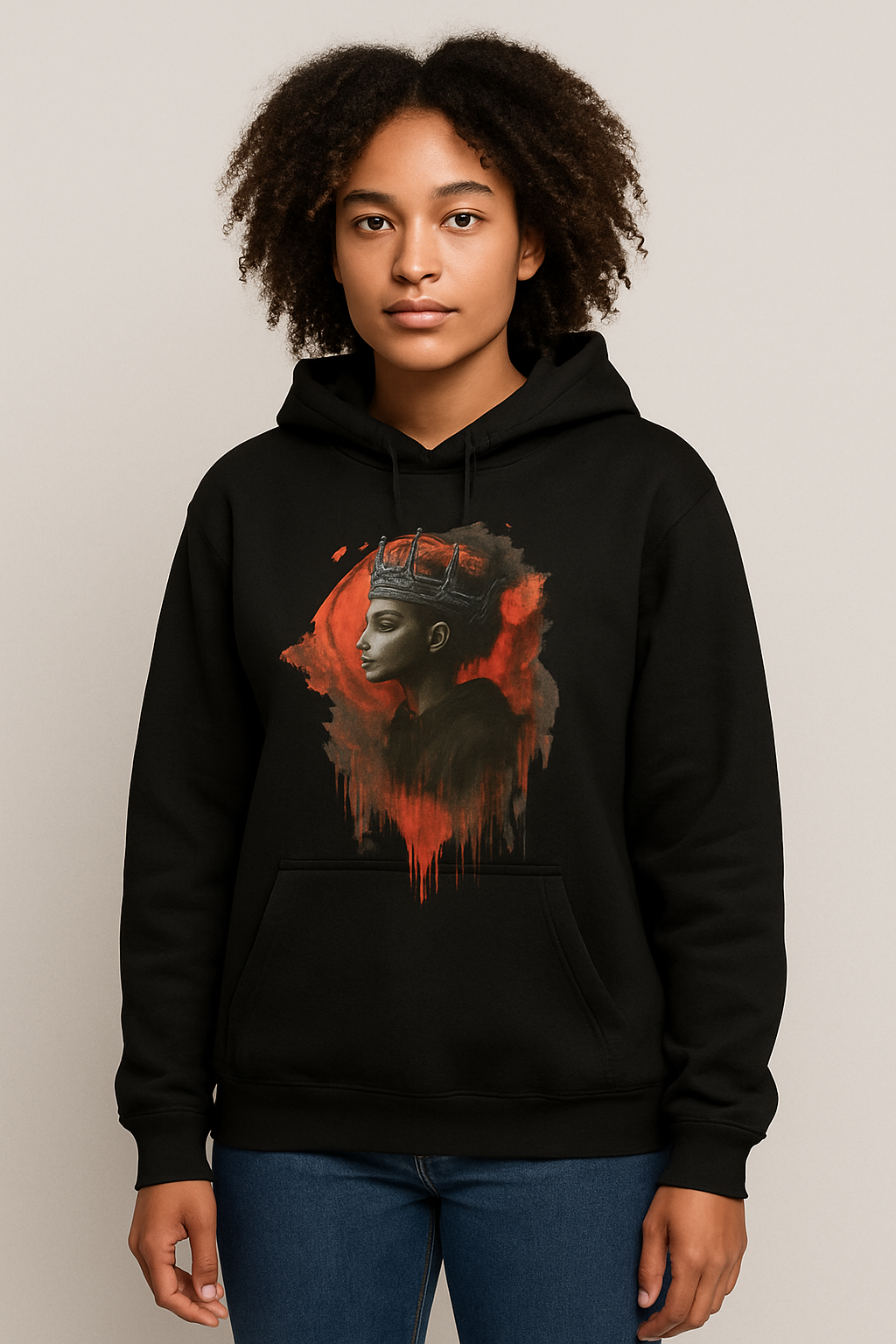 The Royal Drip Hoodie – Crowned Queen Basketball Sweatshirt | Hooper Athletics in black – women's basketball apparel