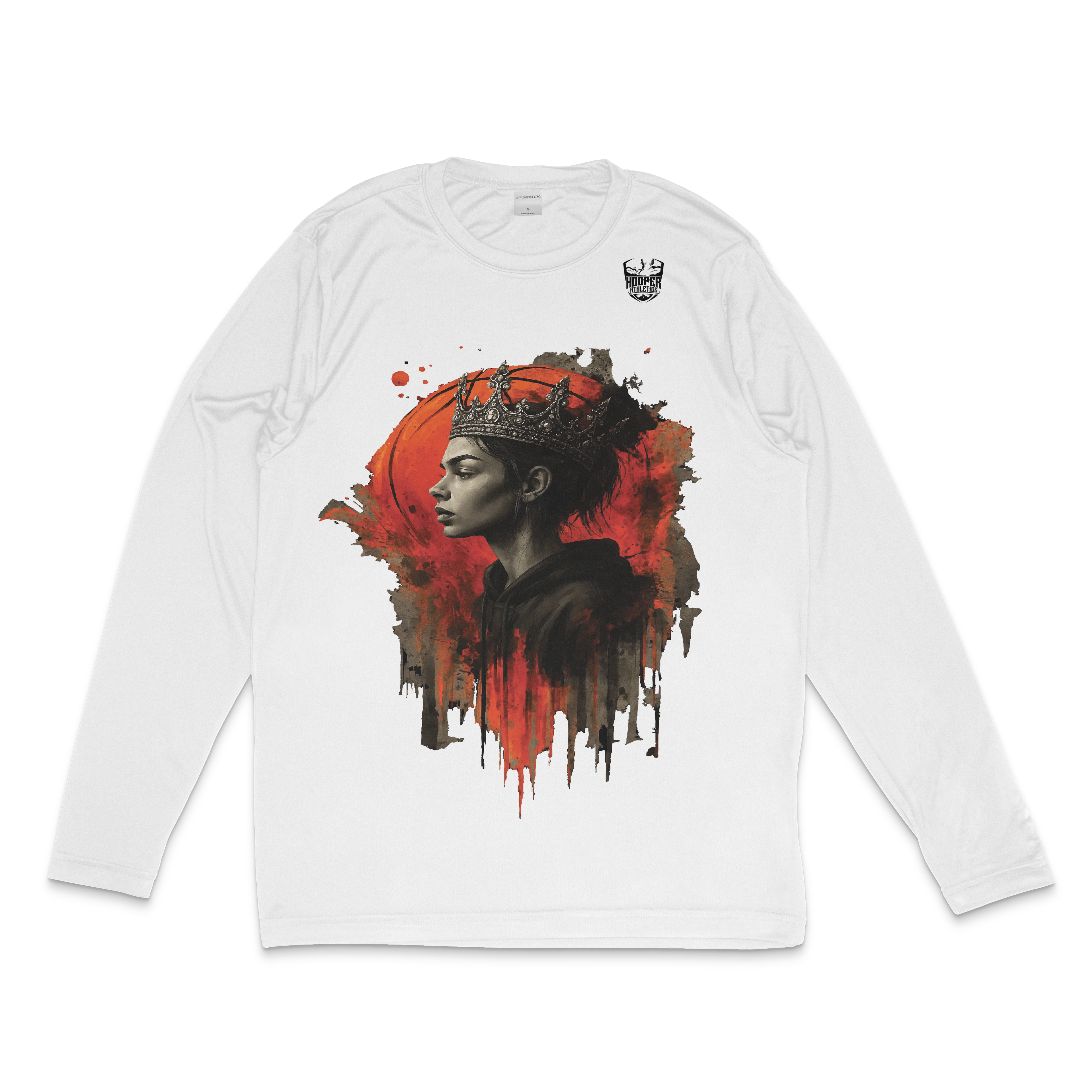 The Royal Drip | Queen Silhouette Series in white – women's basketball apparel - front