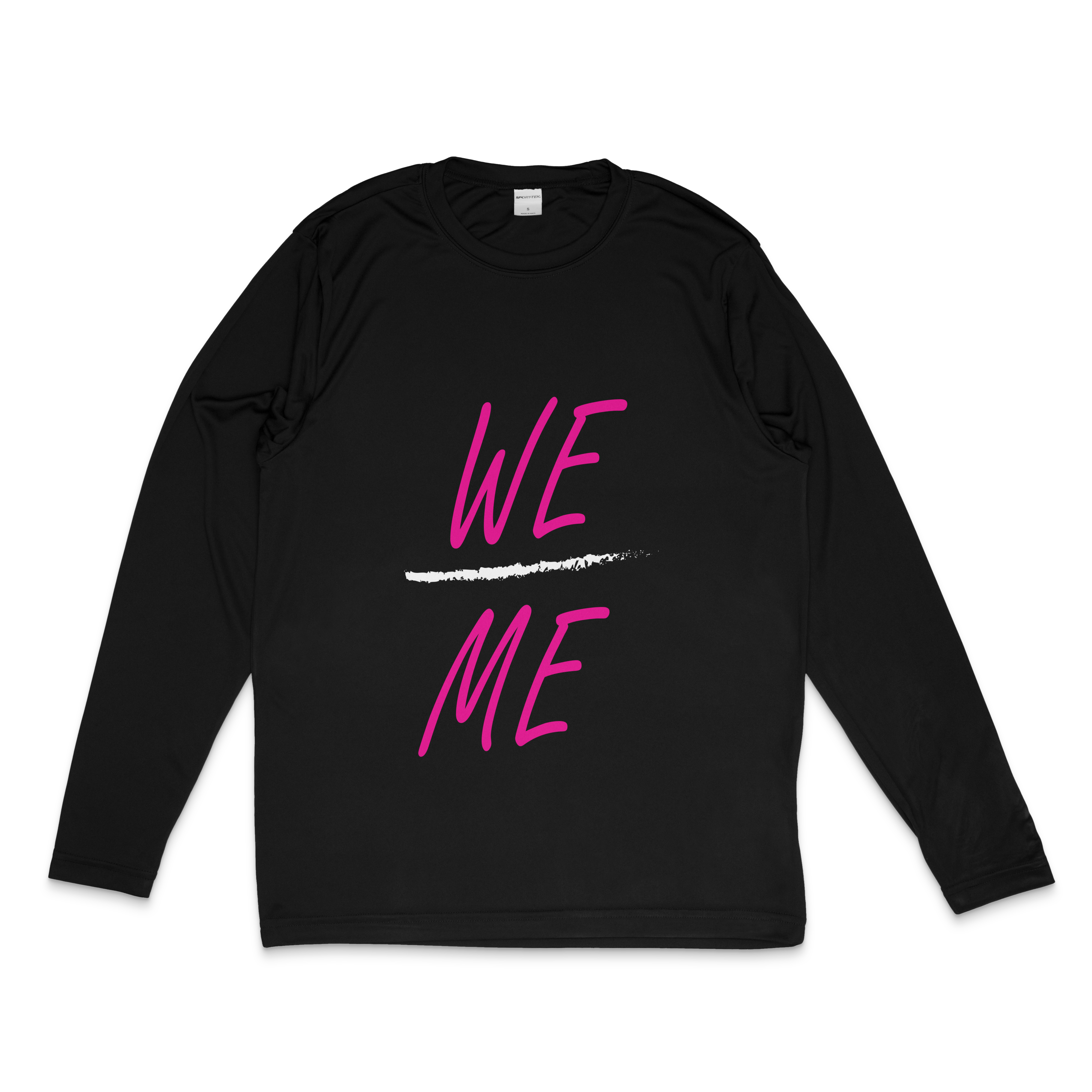 We Over Me: Team First Performance Shirt in black – women's basketball apparel -front