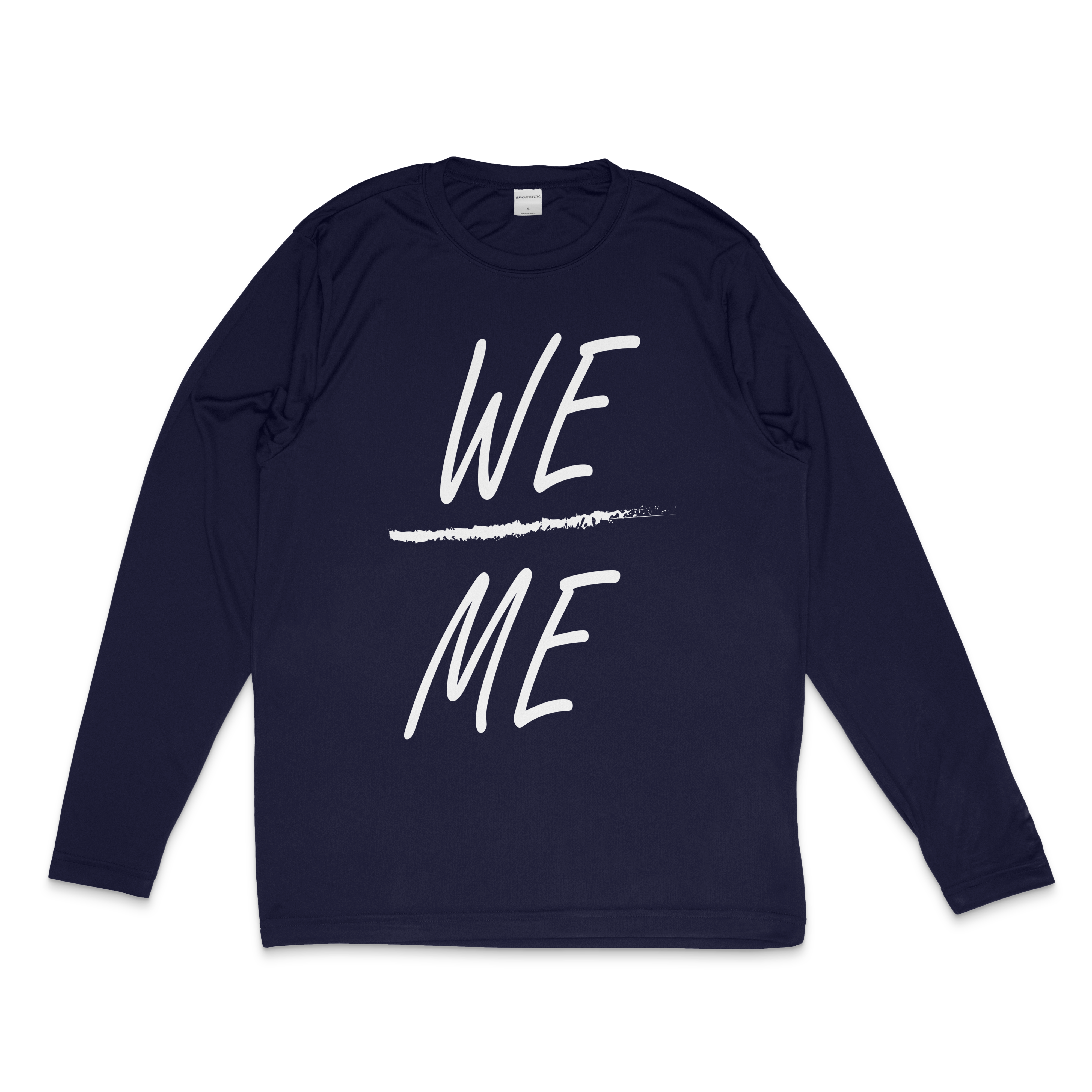 We Over Me: Team First Performance Shirt in navy – women's basketball apparel (Size XS)