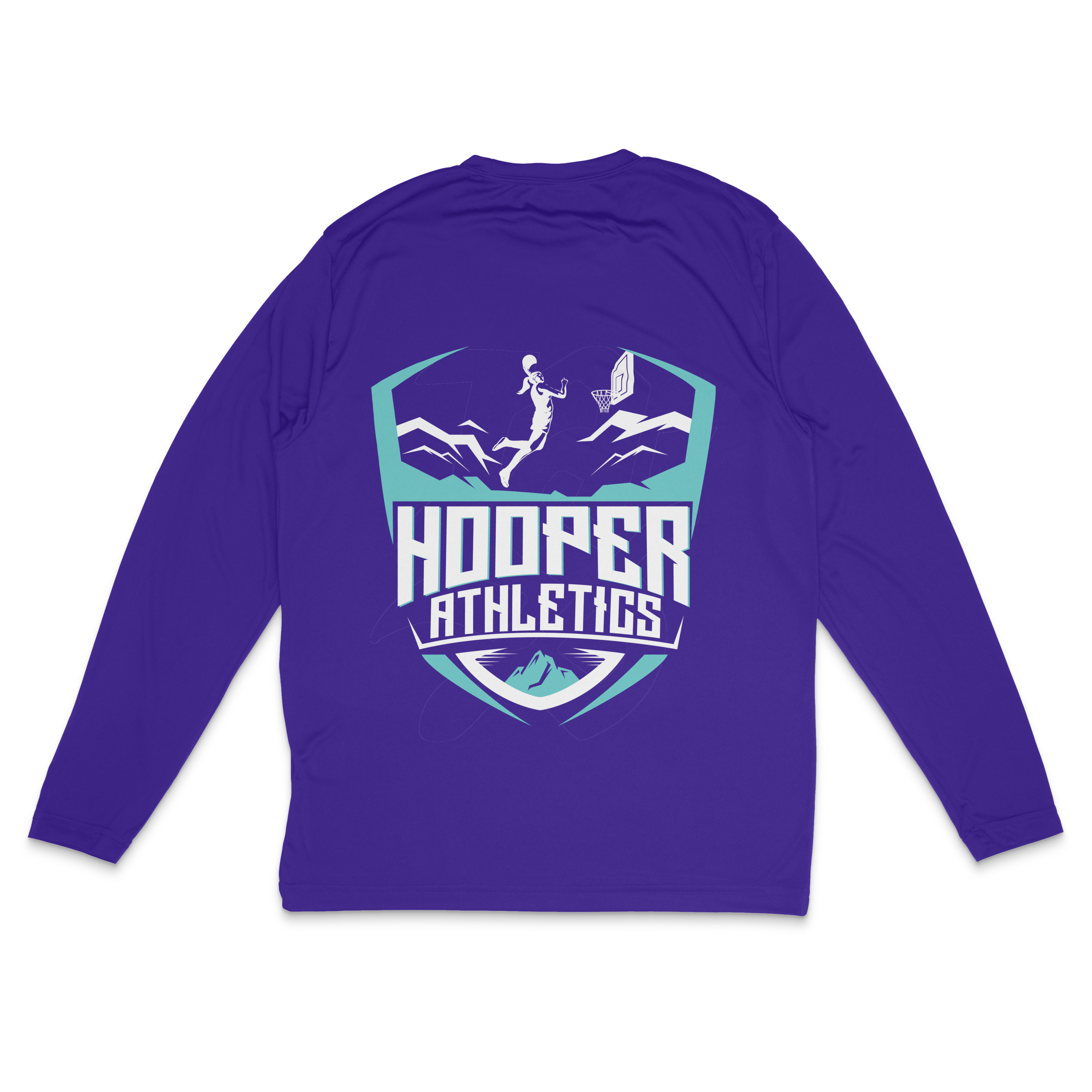 The Official Hooper Athletics Performance Shirt in purple – women's basketball apparel - back
