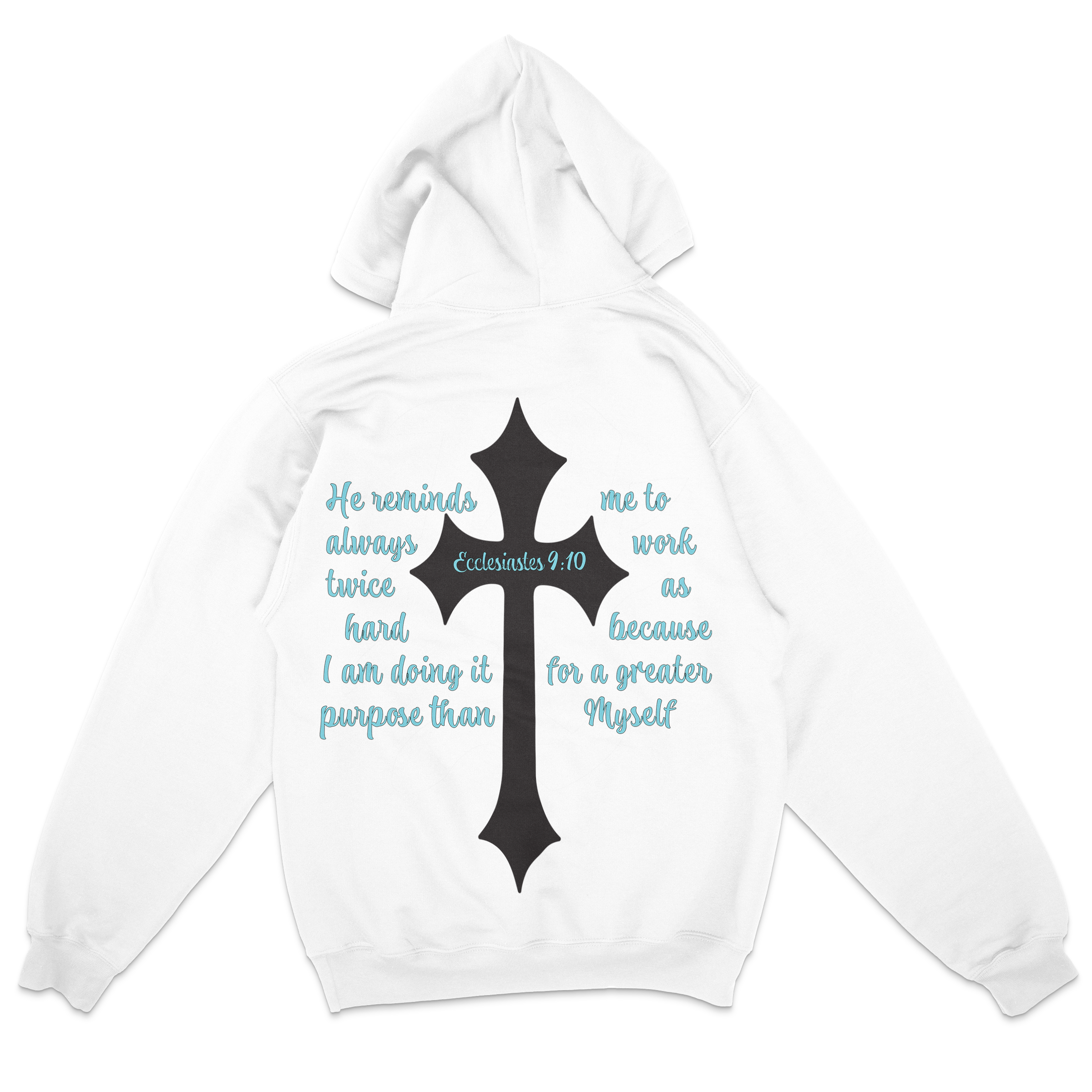 Faith Over Fear Pullover Hooded Sweatshirt in white – women's basketball apparel -back
