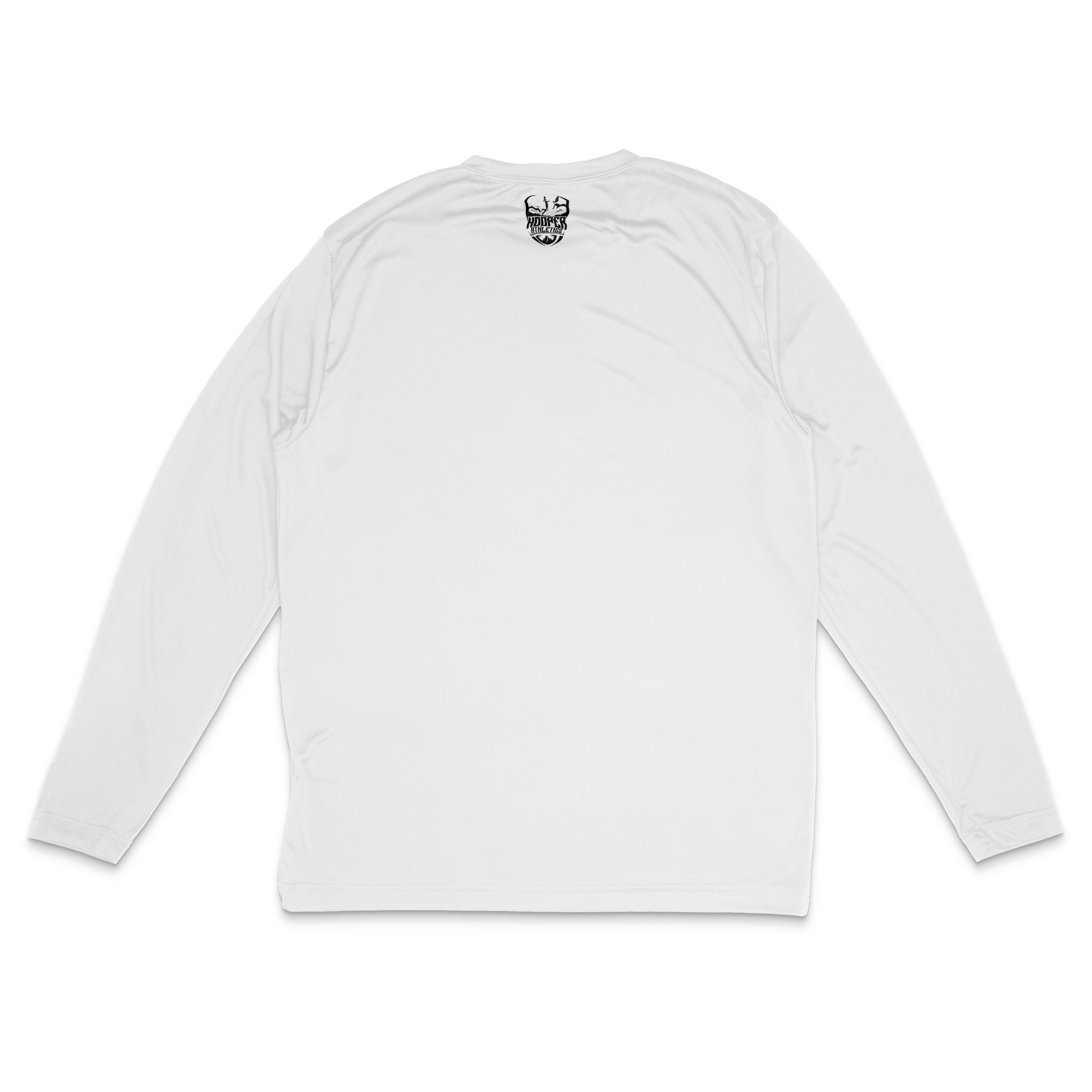 Gimme Three Performance Long Sleeve in white – women's basketball apparel -back
