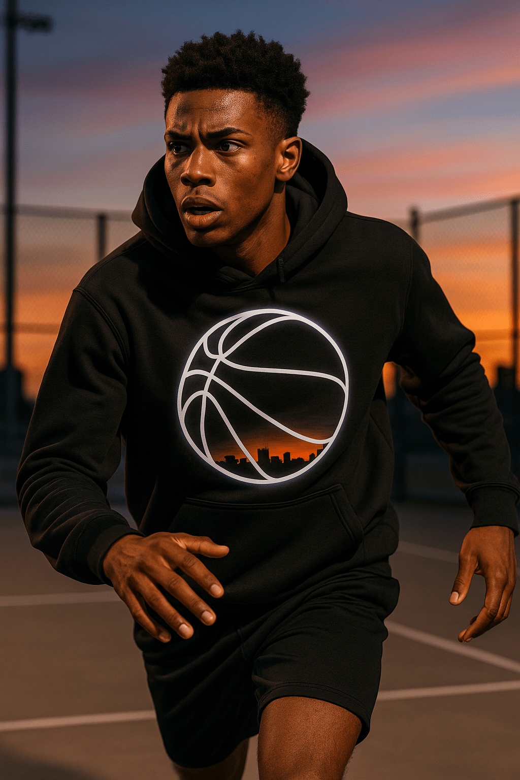 Golden Hour Streetball Hoodie – Limited Drop | Hooper Athletics – Own. Every. Moment.