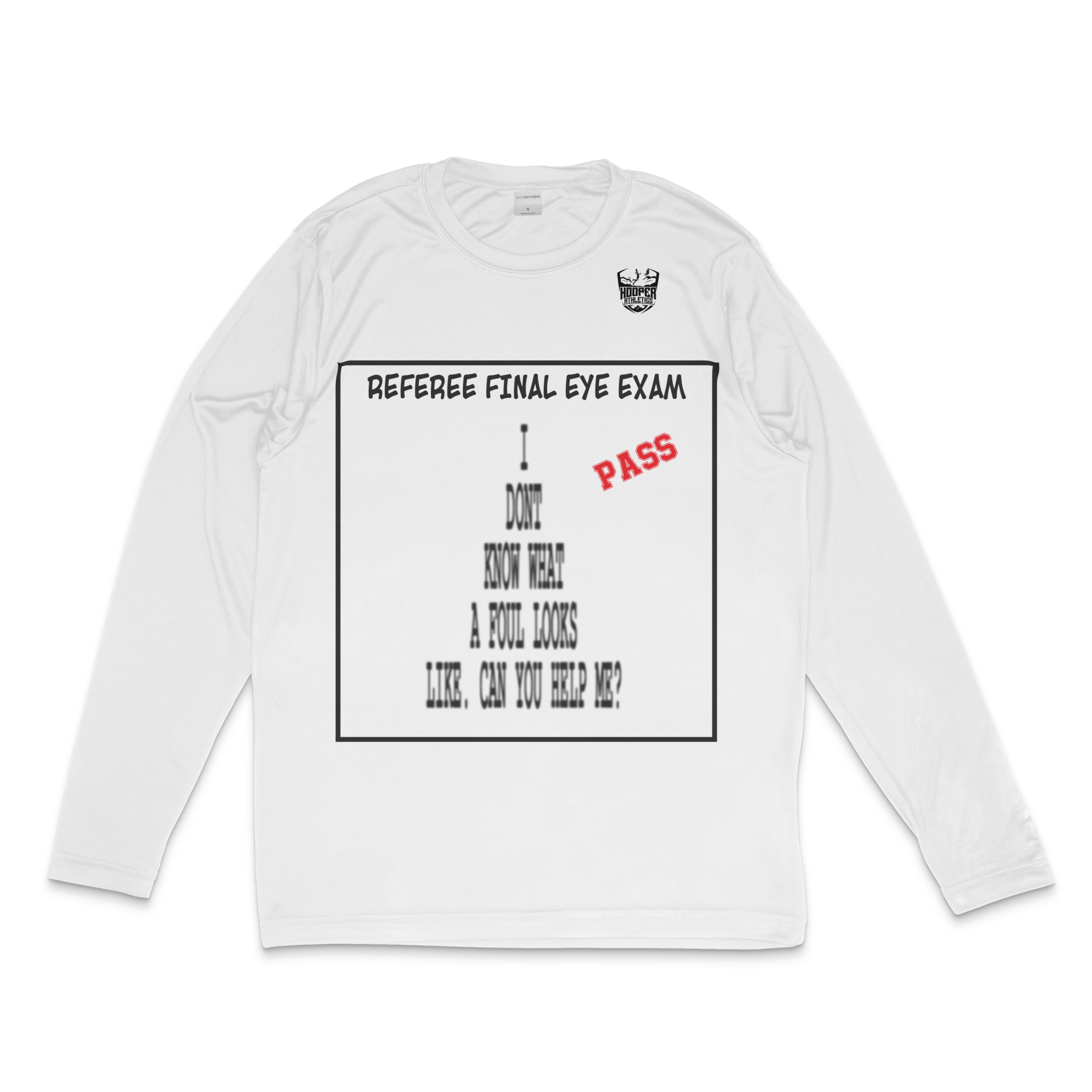 Referee Eye Exam Performance Shirt – Funny Basketball Long Sleeve Tee | Hooper Athletics – Own. Every. Moment.
