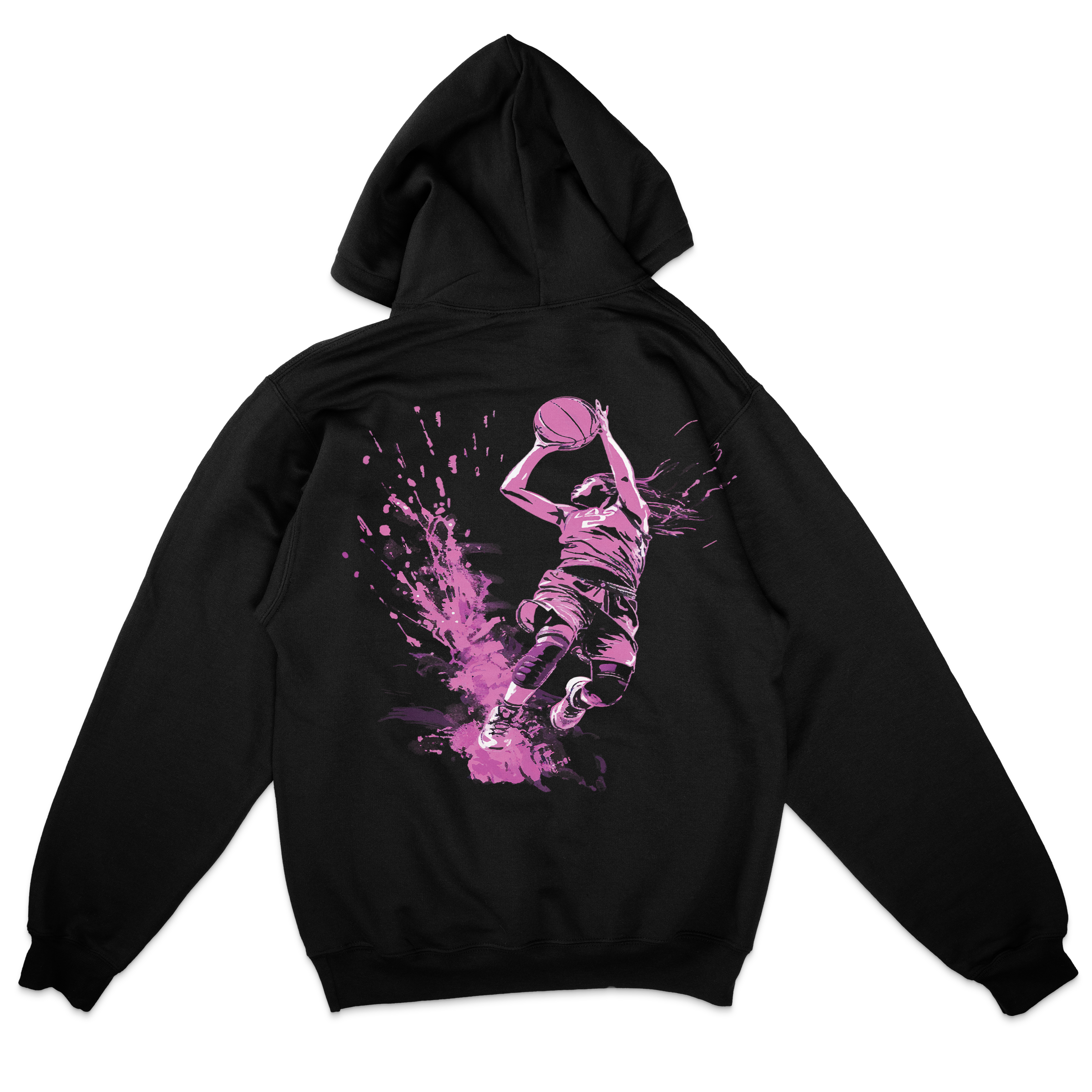 Paint the Game Hoodie – Hooper Athletics Streetball Collection in black – women's basketball apparel - back