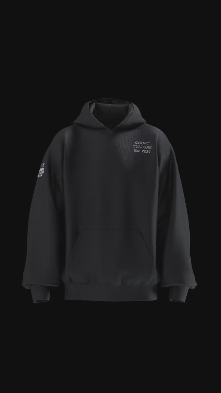 Built on Blacktop Hoodie – Hooper Athletics Streetball Collection in black – women's basketball apparel - 3D