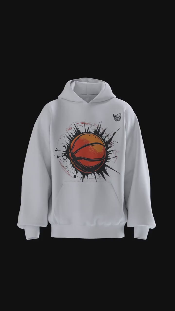 The Breakout Hoodie | Bold Basketball Streetwear by Hooper Athletics in white – women's basketball apparel 3D