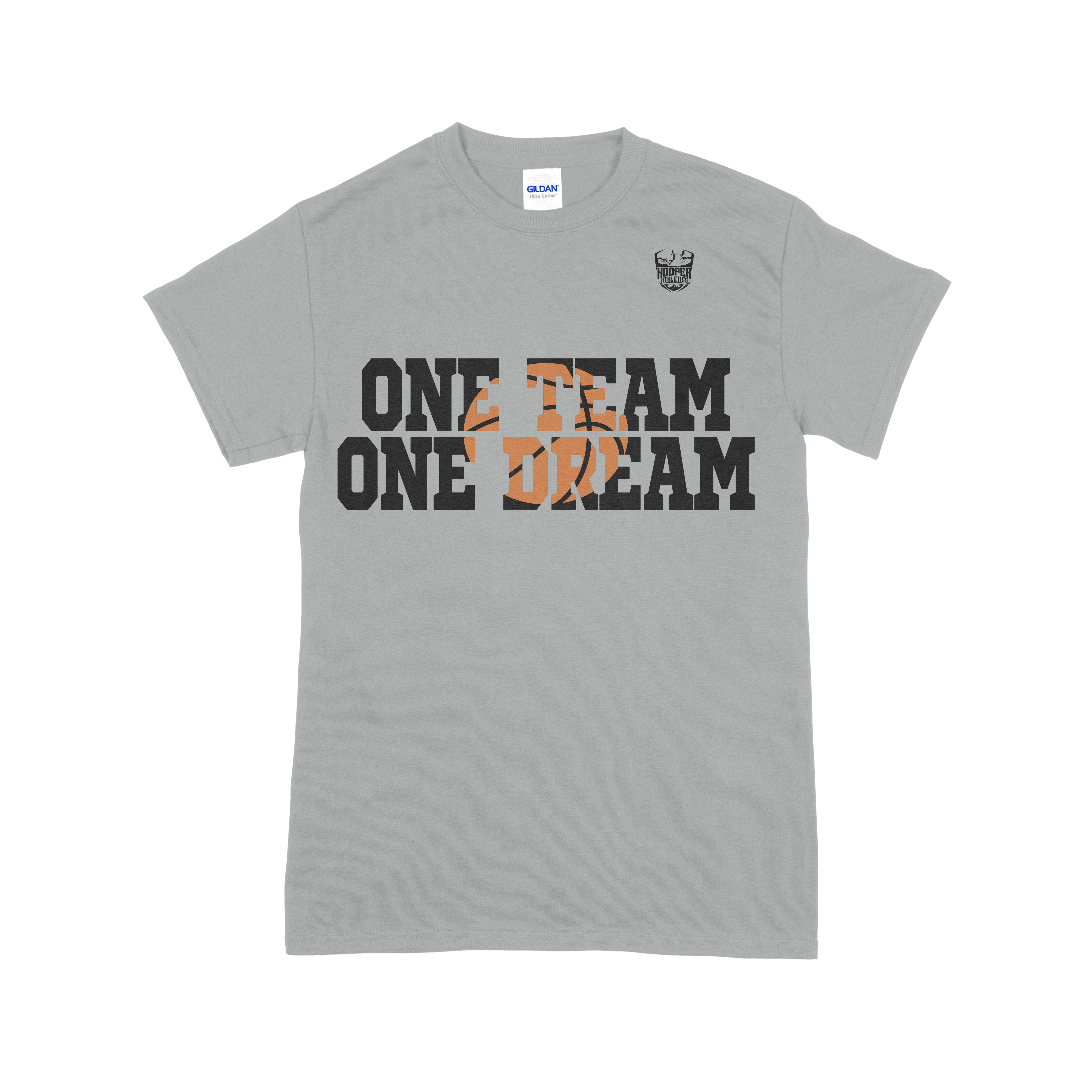 One Team One Dream Basketball Shirt | Hooper Athletics Tee – women's basketball apparel - grey