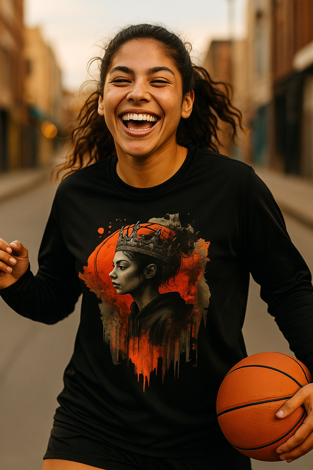 The Royal Drip | Queen Silhouette Series in black – women's basketball apparel -model