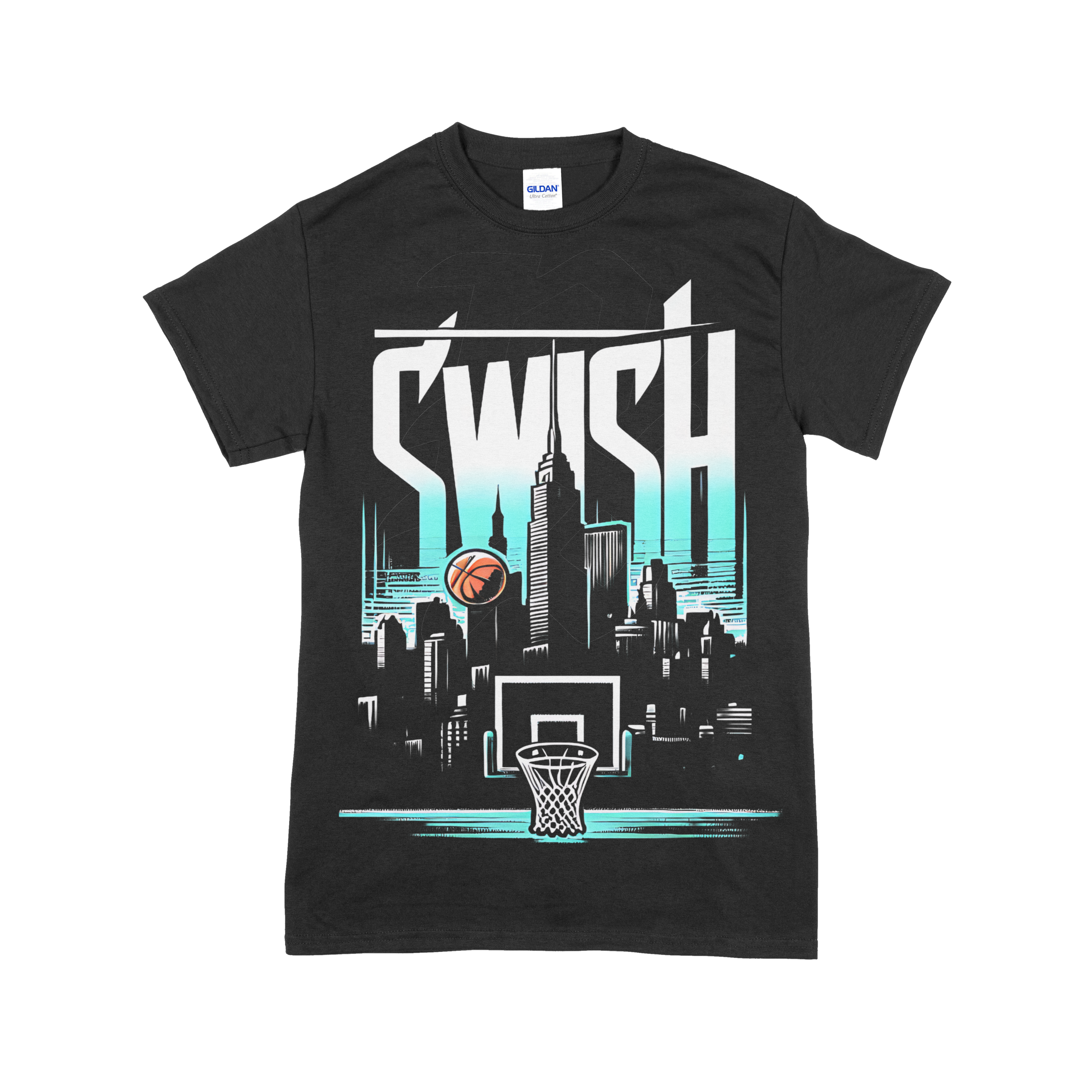 The Swish Standard Basketball Shirt | Hooper Athletics in black – women's basketball apparel -front