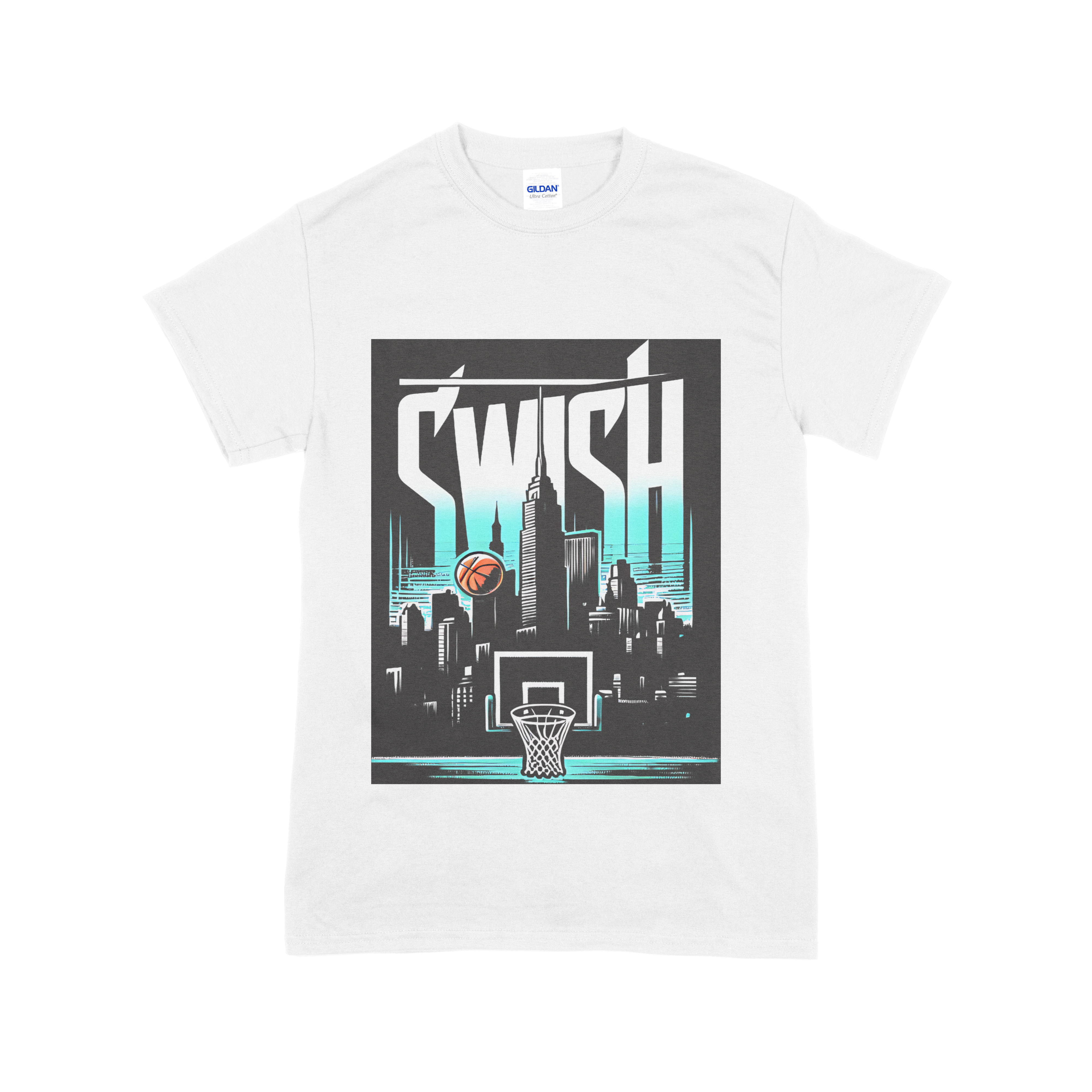 The Swish Standard Basketball Shirt | Hooper Athletics in white – women's basketball apparel - front