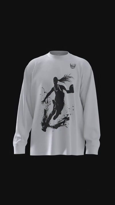 The Silhouette Performance Shirt in white – women's basketball apparel 3D