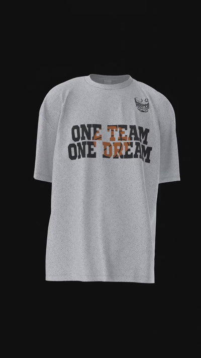 One Team One Dream Basketball Shirt | Hooper Athletics Tee in white – women's basketball apparel -3D