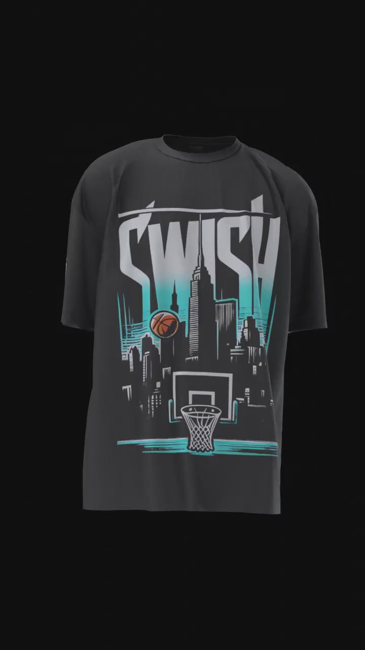 The Swish Standard Basketball Shirt | Hooper Athletics in black – women's basketball apparel - 3D