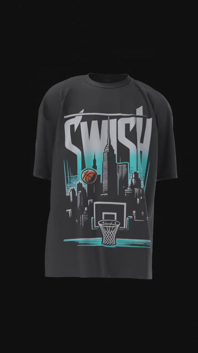 The Swish Standard Basketball Shirt | Hooper Athletics in black – women's basketball apparel - 3D